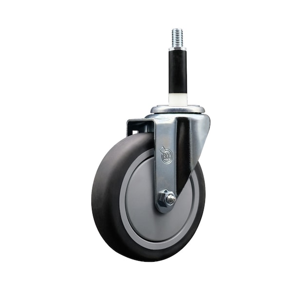 Service Caster 5'' Thermoplastic Rubber Wheel Swivel 7/8'' Expanding Stem Caster SCC-EX20S514-TPRB-78 - main